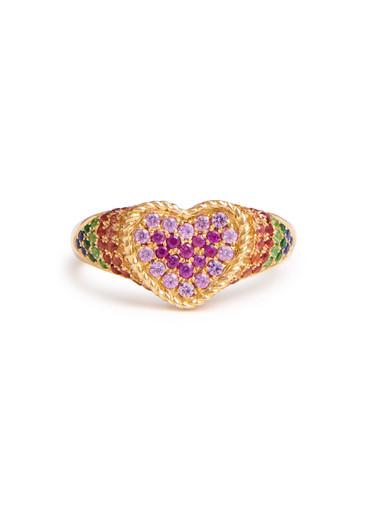 Baby Chevaliere Coeur 9kt gold pinky ring by YVONNE LEON PARIS