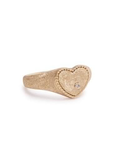 Baby Chevaliere glittered pinky ring by YVONNE LEON PARIS