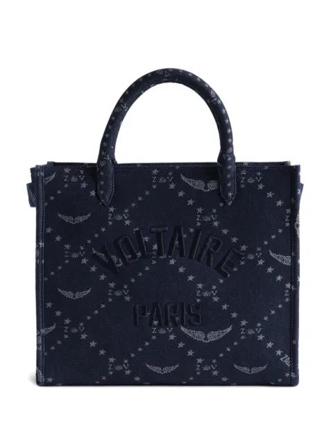 Angel monogram denim tote bag by ZADIG&VOLTAIRE