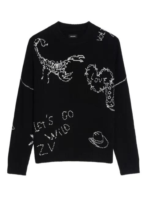 Baba embroidered crew-neck sweater by ZADIG&VOLTAIRE