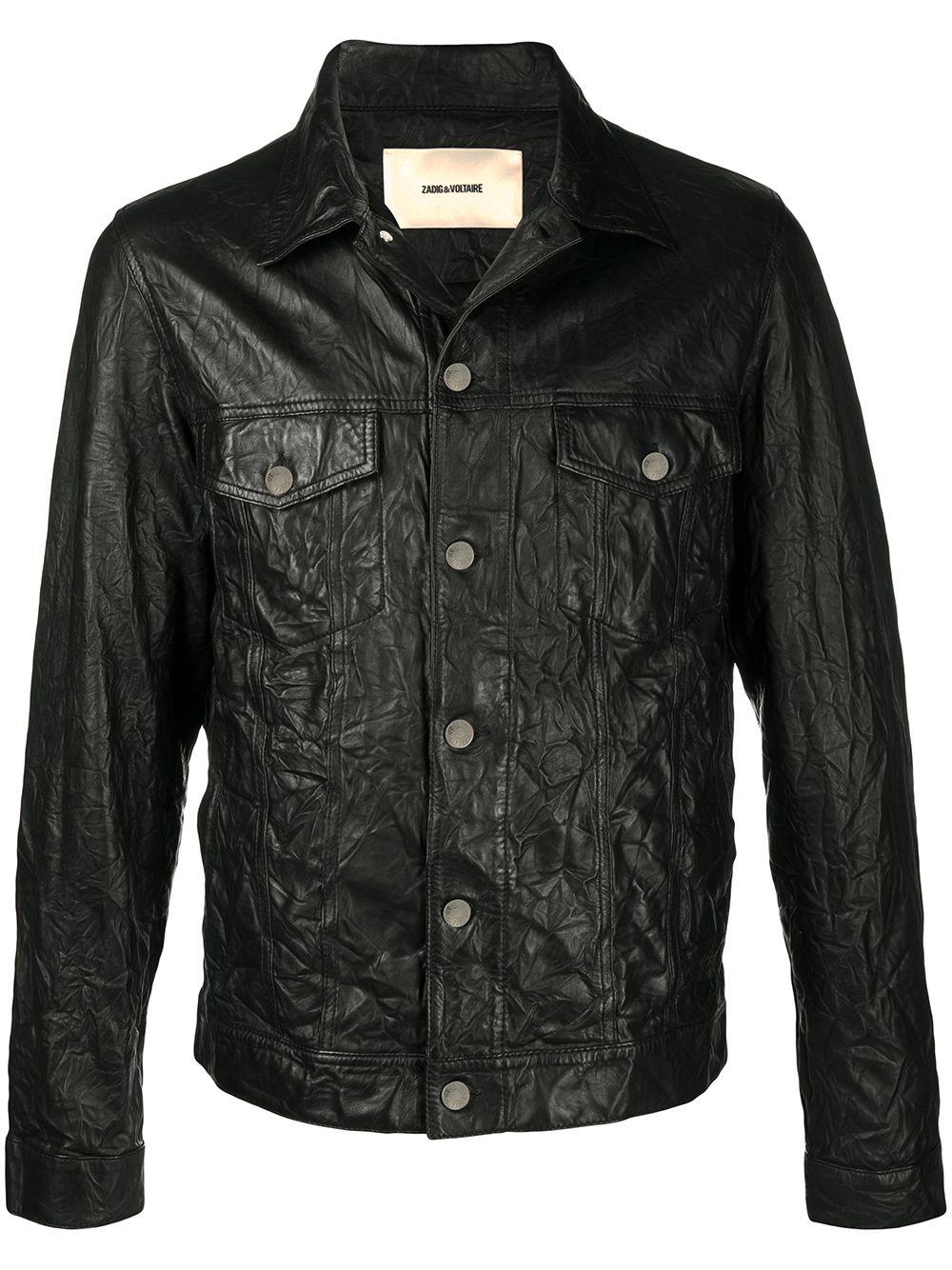 Base crinkle leather jacket by ZADIG&VOLTAIRE