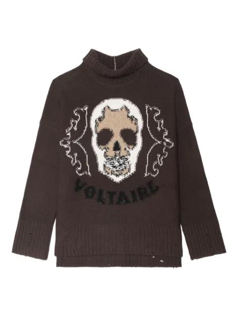 Bleeza skull-embellished turtleneck sweater by ZADIG&VOLTAIRE Bleeza skull-embellished turtleneck sweater by ZADIG&VOLTAIRE