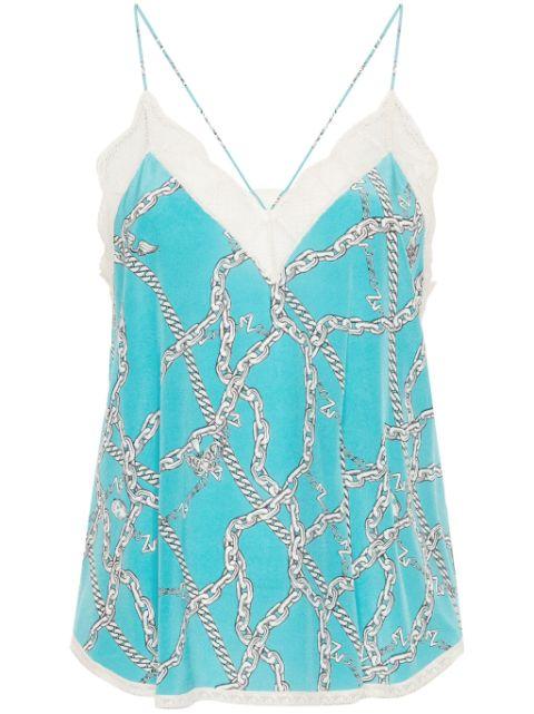Christy logo-print silk top by ZADIG&VOLTAIRE