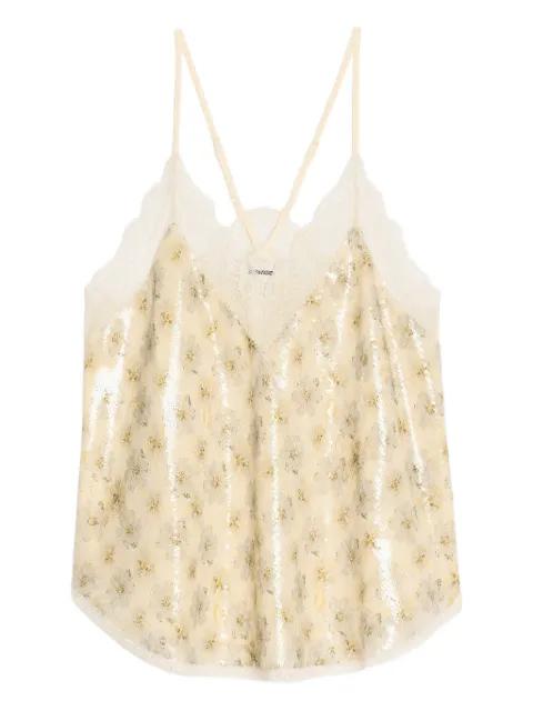 Christy sequin floral top by ZADIG&VOLTAIRE