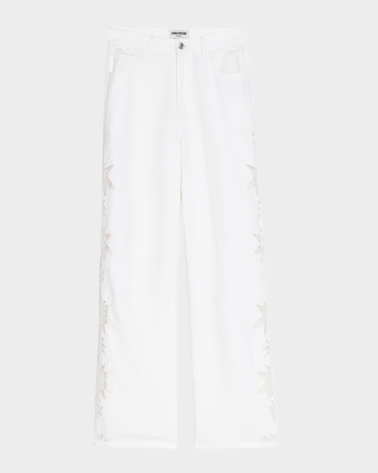 Elfy Cotton Linen Embroidered Pants by ZADIG&VOLTAIRE
