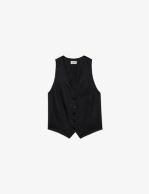 Emaux V-neck button-up satin top by ZADIG&VOLTAIRE