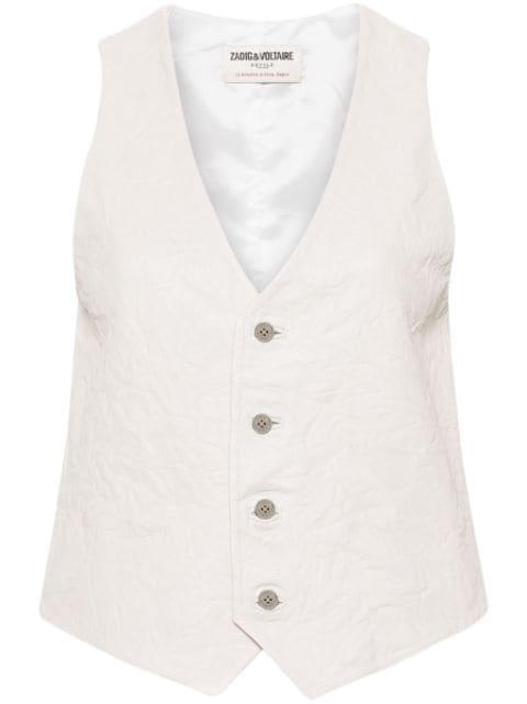 Emilie crinkled leather waistcoat by ZADIG&VOLTAIRE
