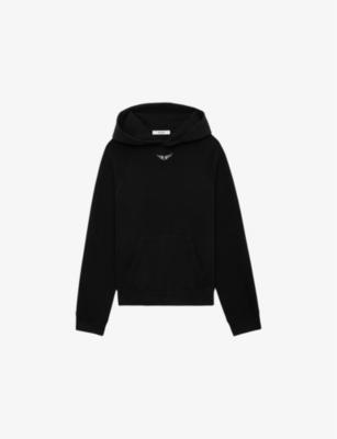 Georgy diamante-wing relaxed-fit cotton-blend hoody by ZADIG&VOLTAIRE