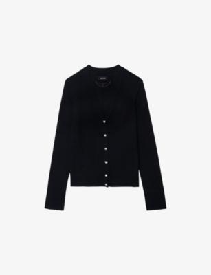 Jemma diamante-buttoned merino-wool cardigan by ZADIG&VOLTAIRE
