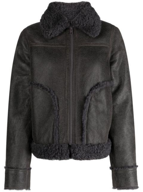 Kade shearling-trim leather jacket by ZADIG&VOLTAIRE