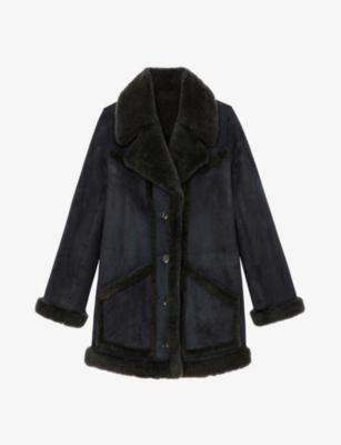 Laury oversized-collar shearling-lined leather coat by ZADIG&VOLTAIRE Laury oversized-collar shearling-lined leather coat by ZADIG&VOLTAIRE