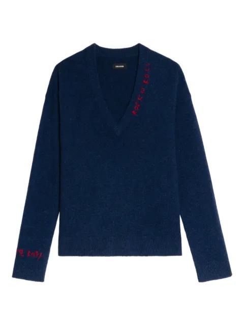 Miky embroidered V-neck sweater by ZADIG&VOLTAIRE