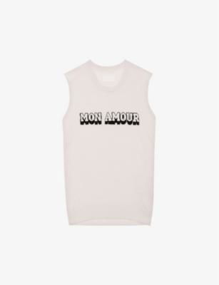 Nida slogan-print sleeveless linen and cotton-blend top by ZADIG&VOLTAIRE