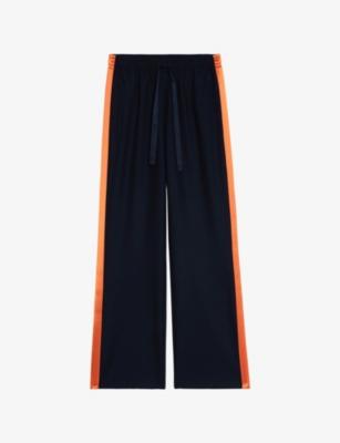 Poma Satin-Stripe Straight-Leg Low-Rise Stretch-Woven Trousers by ZADIG&VOLTAIRE Poma Satin-Stripe Straight-Leg Low-Rise Stretch-Woven Trousers by ZADIG&VOLTAIRE