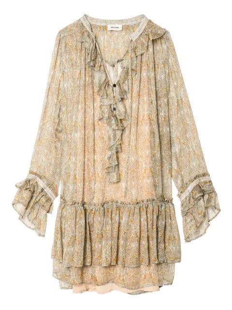 Ralice paisley ruffled mini dress by ZADIG&VOLTAIRE