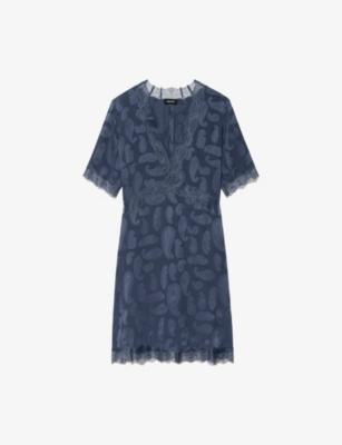 Redoxa V-Neck Jacquard Silk Mini Dress by ZADIG&VOLTAIRE