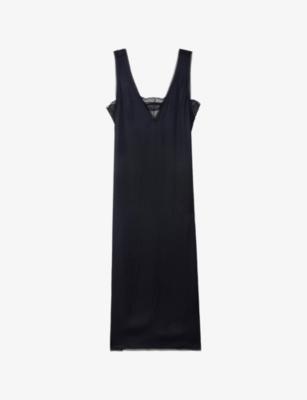 Renzo V-Neck Satin Blend Midi Dress by ZADIG&VOLTAIRE