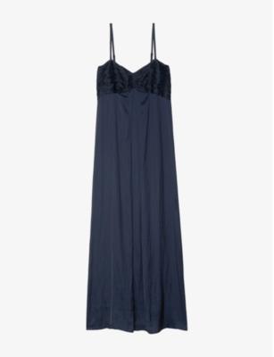 Rippie V-Neck Satin Maxi Dress by ZADIG&VOLTAIRE
