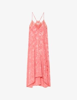 Risty Lace-Trim Horse-Print Jacquard Silk Midi Dress by ZADIG&VOLTAIRE