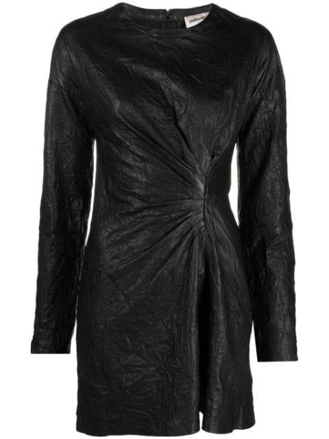 Rixina gathered leather minidress by ZADIG&VOLTAIRE