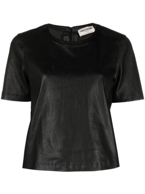 Tas crew-neck leather T-shirt by ZADIG&VOLTAIRE
