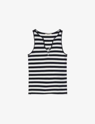 Tif Rhinestone-Embellished Striped Cotton Tank by ZADIG&VOLTAIRE