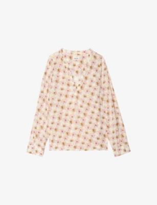 Torny V-Neck Floral-Print Woven Blouse by ZADIG&VOLTAIRE