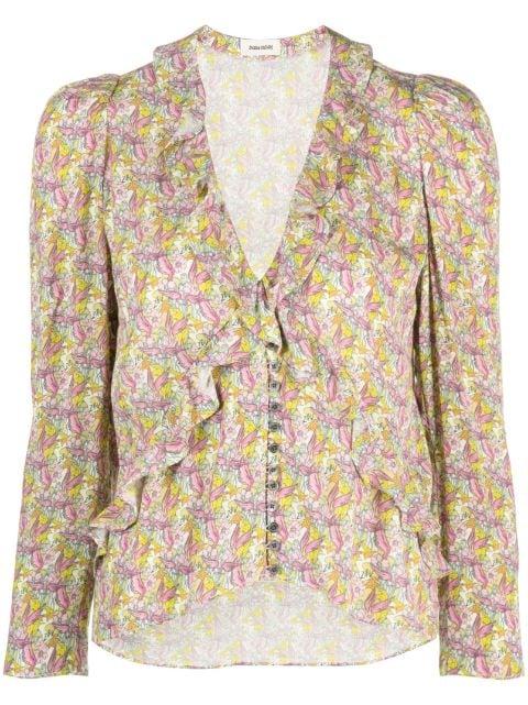 Tresse ruffled long-sleeve blouse by ZADIG&VOLTAIRE