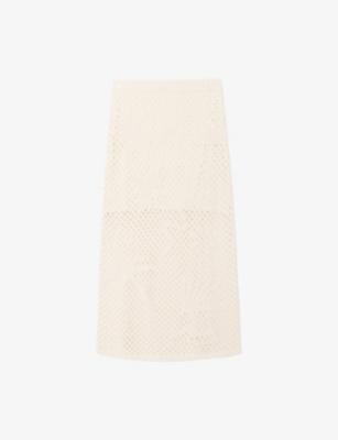 Tropical-Pattern Crochet Linen-Blend Midi Skirt by ZADIG&VOLTAIRE