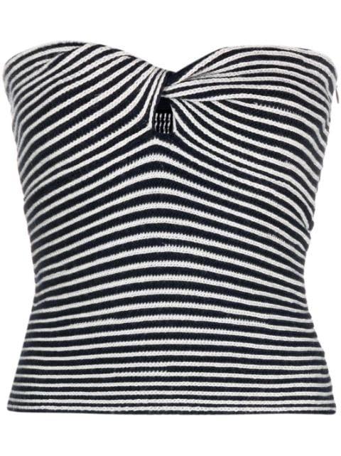 Twista striped crochet-knit wool top by ZADIG&VOLTAIRE