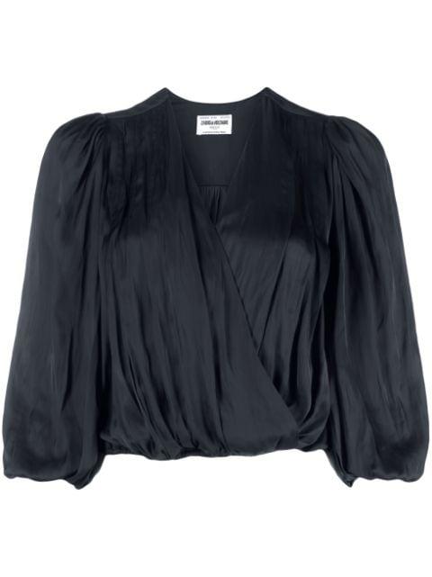 V-neck draped satin blouse by ZADIG&VOLTAIRE