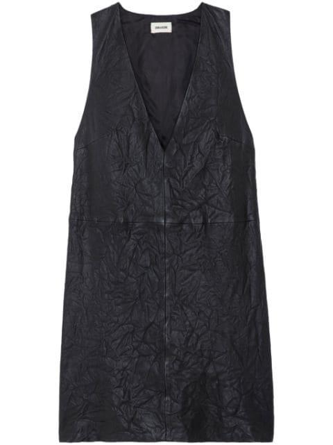 V-neck leather minidress by ZADIG&VOLTAIRE
