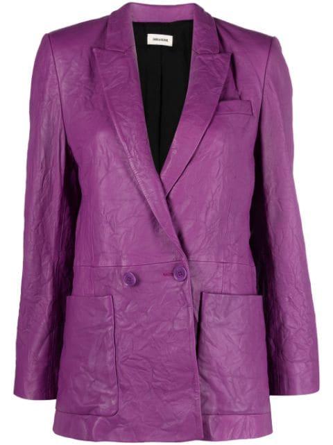 Visco crinkled leather blazer by ZADIG&VOLTAIRE