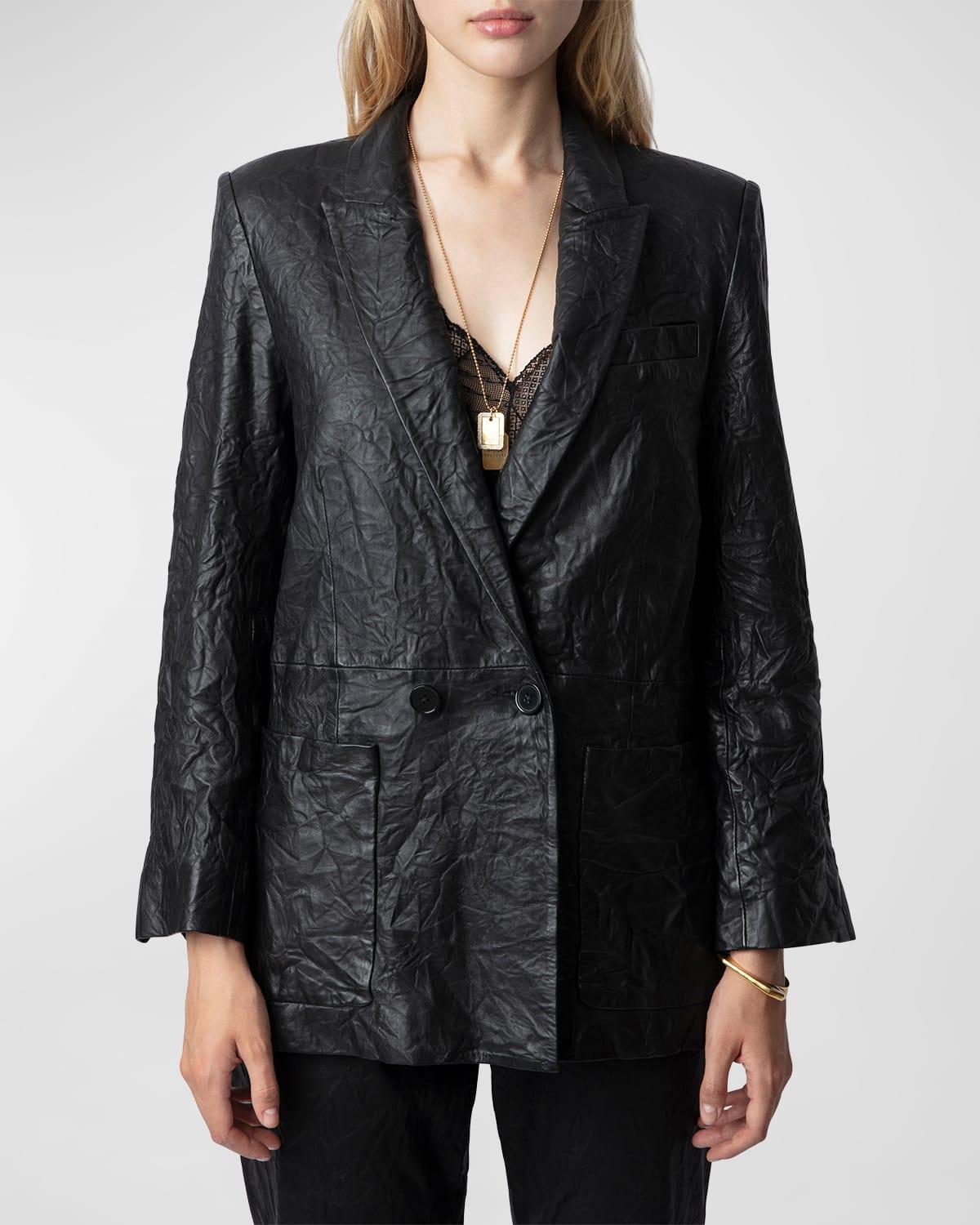 Visko Crinkled Leather Blazer by ZADIG&VOLTAIRE