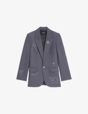 Vival Rhinestone-Embellished Stretch-Woven Blazer by ZADIG&VOLTAIRE
