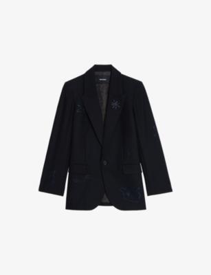 Vival Rhinestone-Embellished Stretch-Woven Blazer by ZADIG&VOLTAIRE