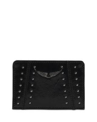 ZV Pass Studded Vintage Patent Leather Card Holder by ZADIG&VOLTAIRE