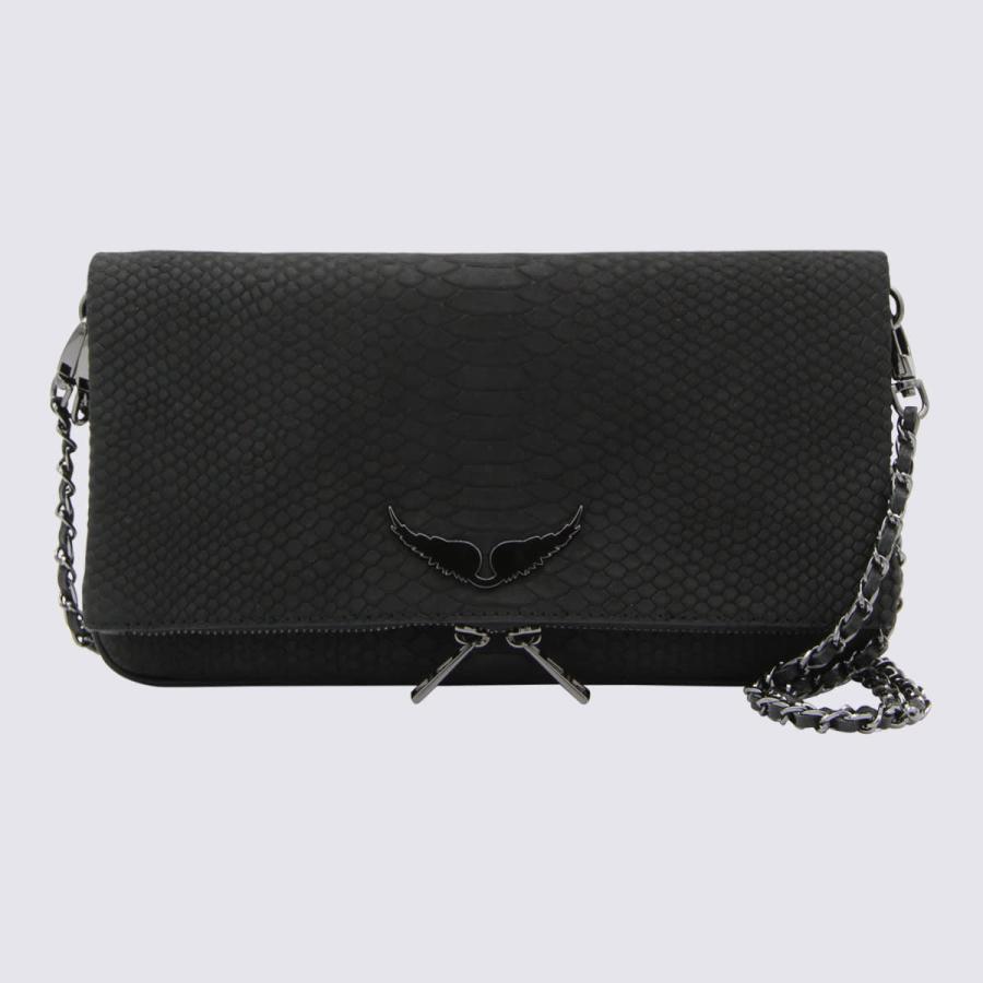 Zadig & Voltaire Black Leather Rock Soft Savage Shoulder Bag by ZADIG&VOLTAIRE