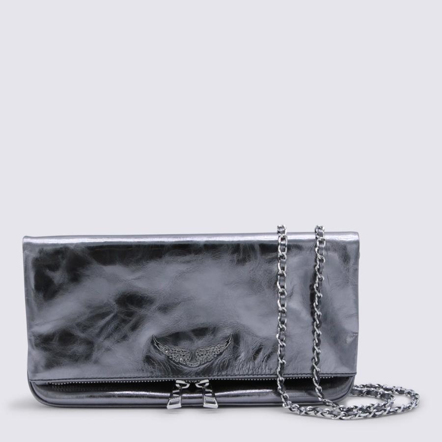 Zadig & Voltaire Silver Leather Rock Vintage Metal Shoulder Bag by ZADIG&VOLTAIRE