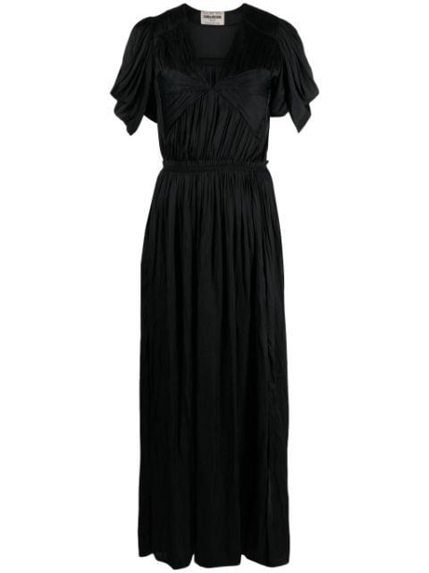 bow-embellished crinkled-satin dress by ZADIG&VOLTAIRE
