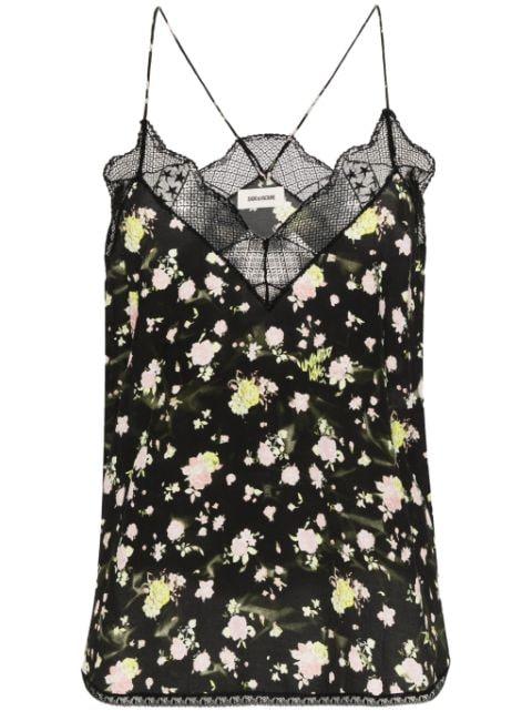 floral-print crepe top by ZADIG&VOLTAIRE