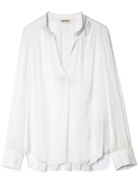 gathered-detail satin-weave blouse by ZADIG&VOLTAIRE