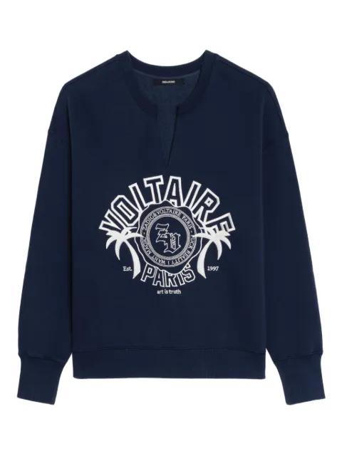 graphic-embroidery T-neck sweatshirt by ZADIG&VOLTAIRE