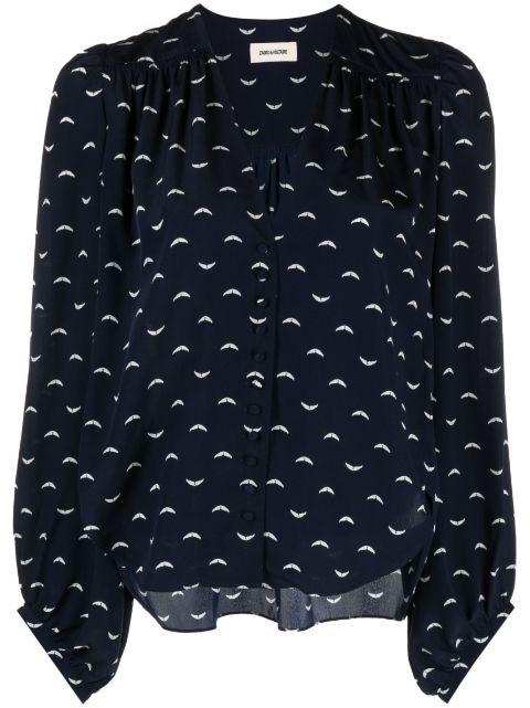 graphic-print long-sleeved blouse by ZADIG&VOLTAIRE
