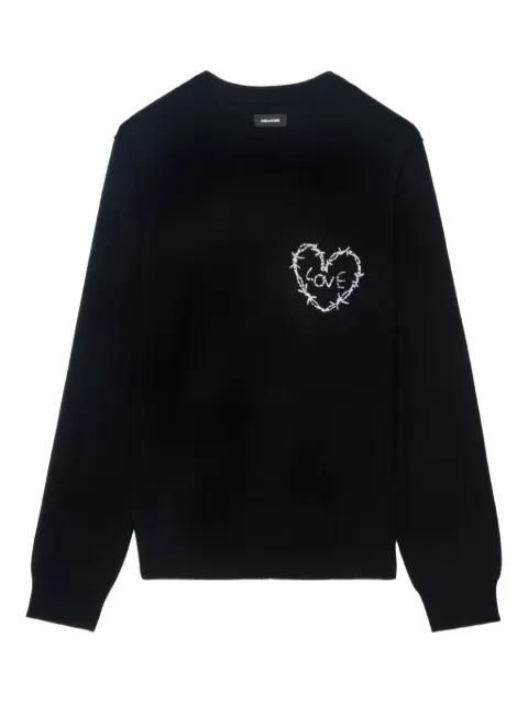 heart-embroidery wool sweater by ZADIG&VOLTAIRE