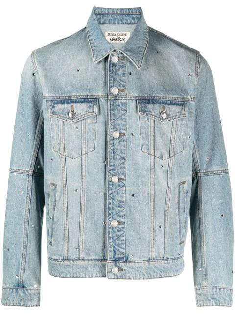 kasy spread-collar crystal denim jacket by ZADIG&VOLTAIRE