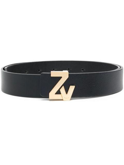 logo-plaque leather belt by ZADIG&VOLTAIRE