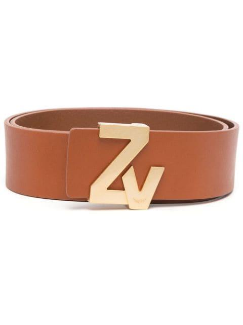 logo-plaque leather belt by ZADIG&VOLTAIRE