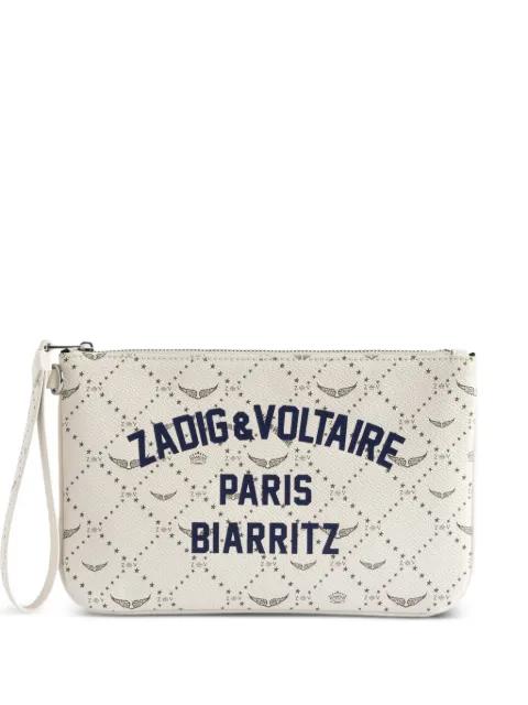 logo-print clutch bag by ZADIG&VOLTAIRE