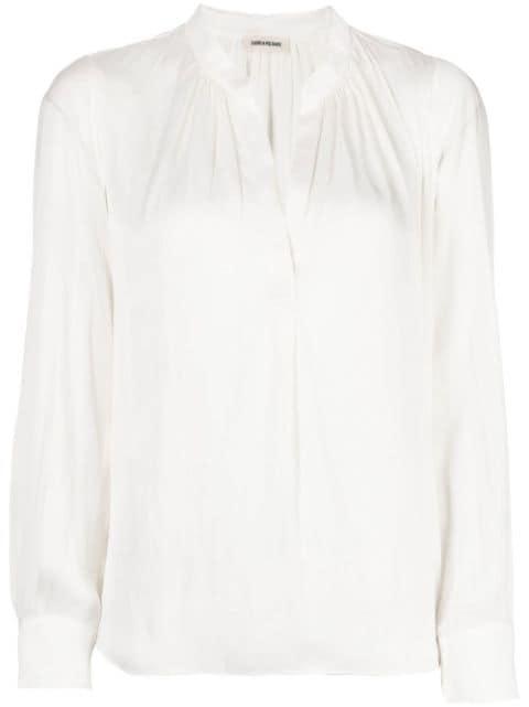 long-sleeve gathered-detail blouse by ZADIG&VOLTAIRE